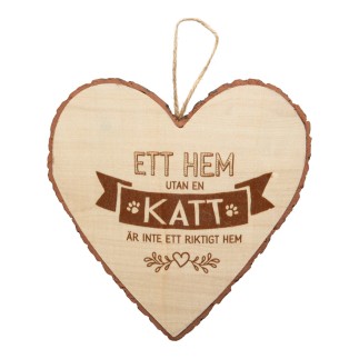 Hjärta Trä Katt