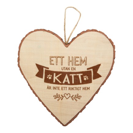 Hjärta Trä Katt