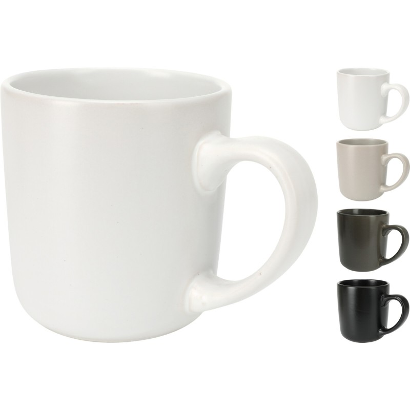 Mugg Vit Svart Grå Beige Keramik