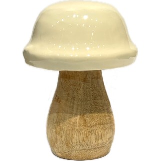 Svamp Vit Dekoration Trä 7x10 cm