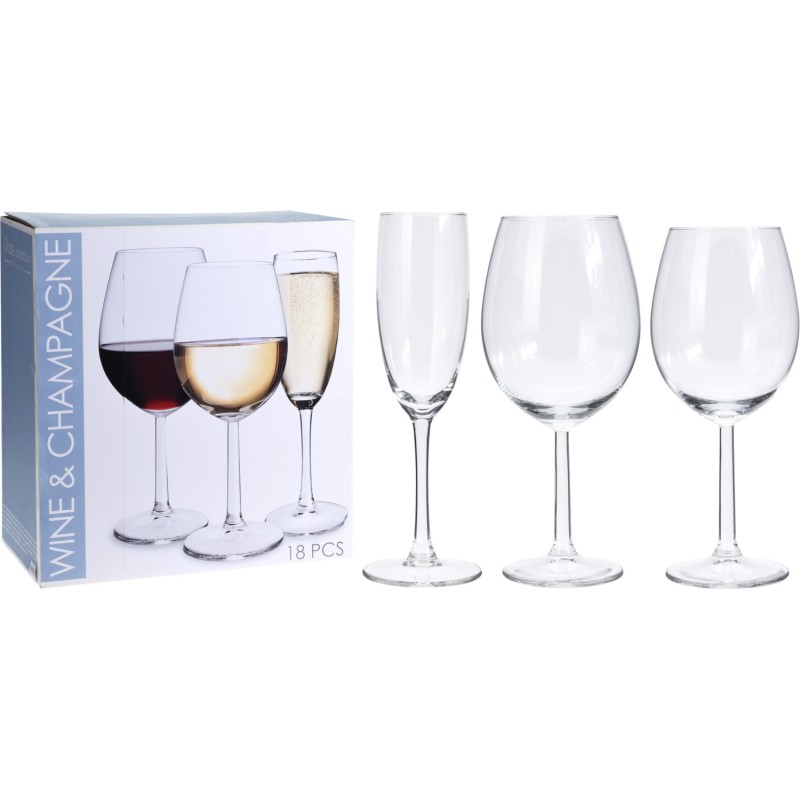 Vin- och Champagneglas i set 18-pack Vin- och Champagneglas i set 18-pack