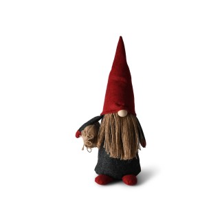 Tomte Röd/Grå Textil 35 cm