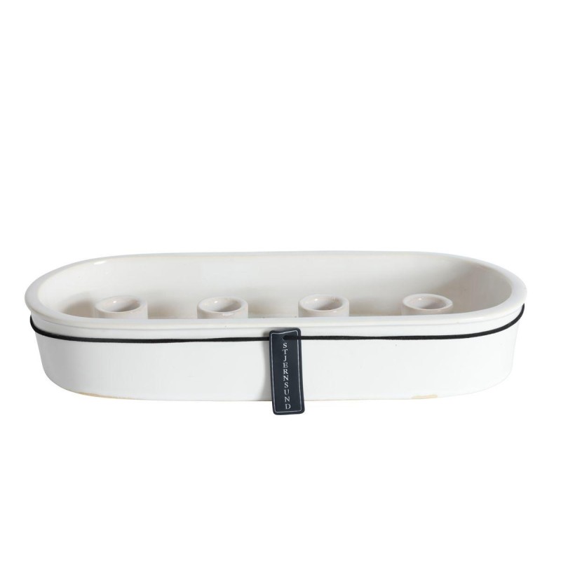 Adventsljusstake Vit Keramik 33x13 cm Adventsljusstake Vit Keramik 33x13 cm