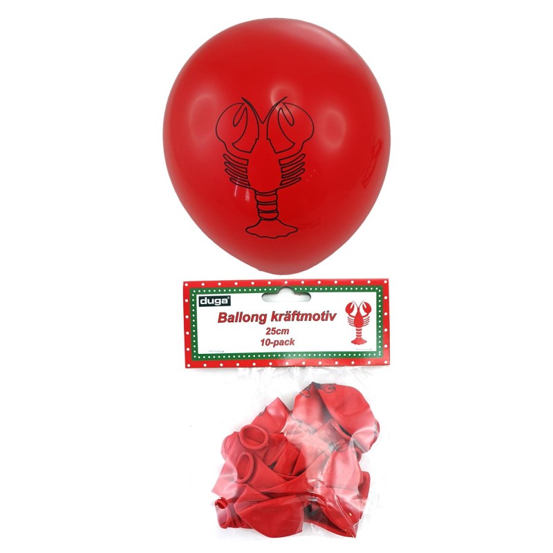 Ballonger Kräftskiva Röda 10-pack Ballonger Kräftskiva Röda 10-pack