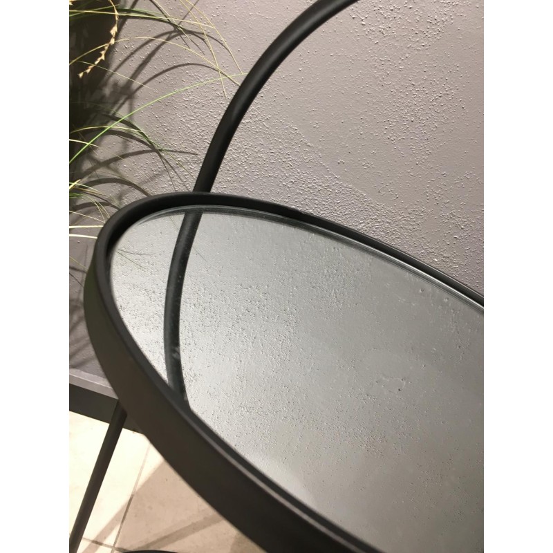 Bord glas/metall  Svart H71 cm