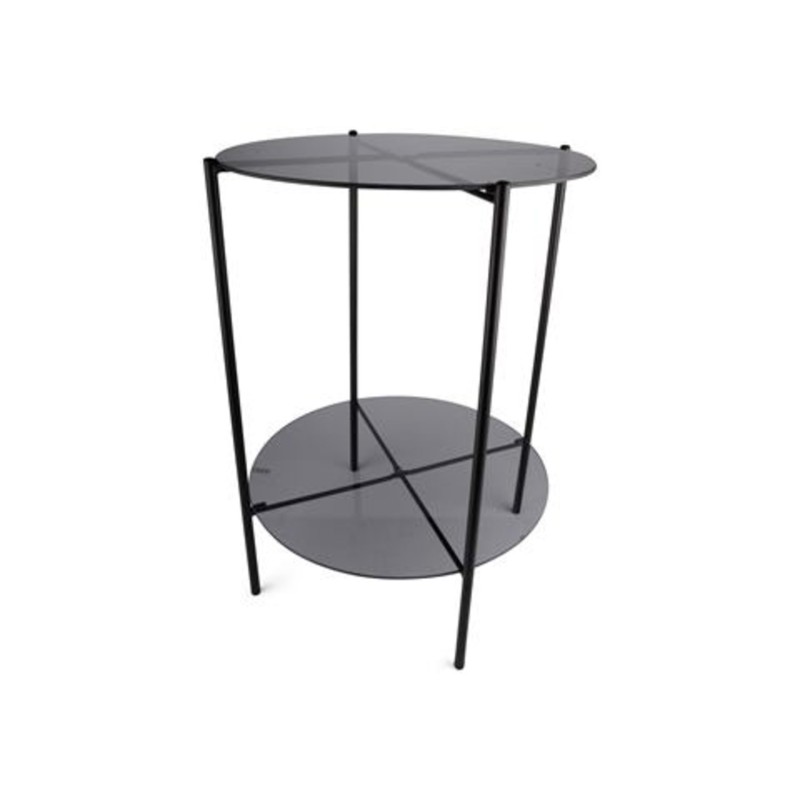 Bord glas/metall svart 86 cm Bord glas/metall svart 86 cm