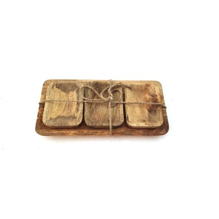 Skålset Mangoträ Bricka