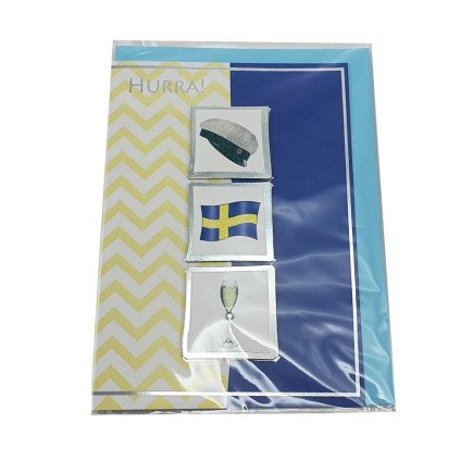 Studenkort Mössa/flagga/glas