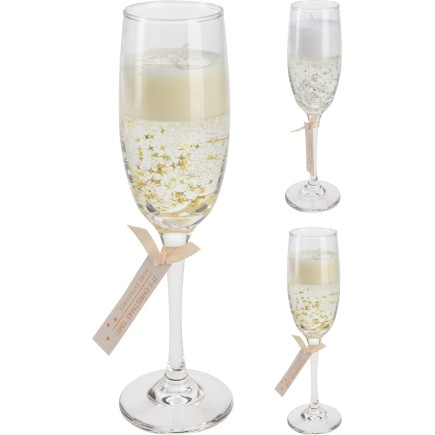 Ljus Geléljus Vinglas Guld 21 cm