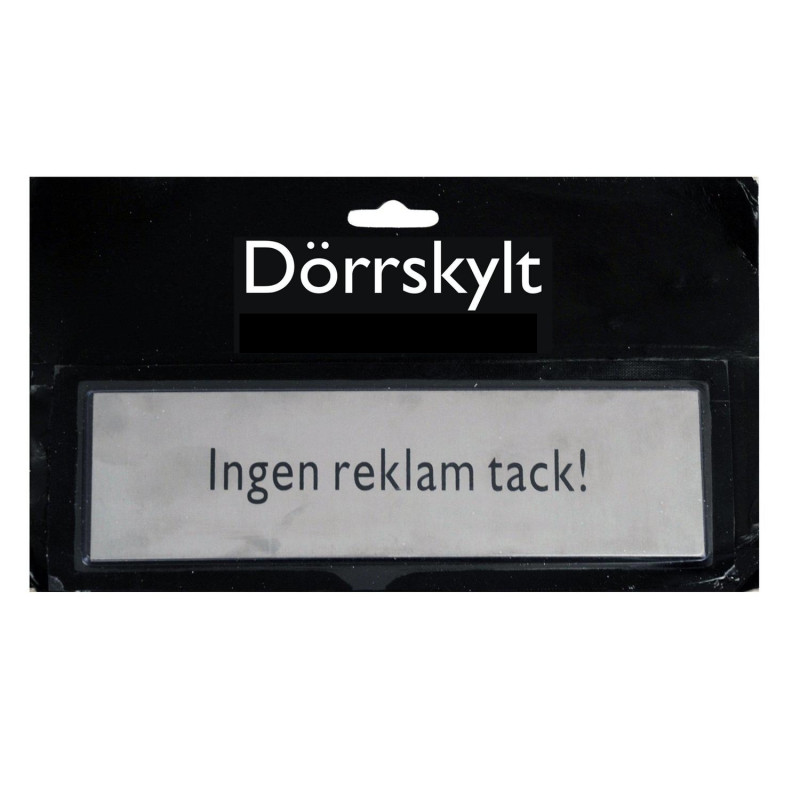 Skylt Ingen Reklam självhäftande Skylt Ingen Reklam självhäftande