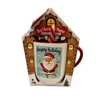 Julmugg med varm choklad, polkagris & marshmallows
