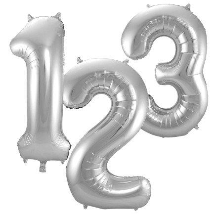 Ballong Siffra 8 Silver 86 cm
