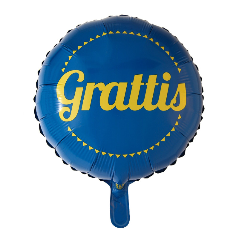 Ballong Grattis Blå Rund Folie 46 cm Ballong Grattis Blå Rund Folie 46 cm