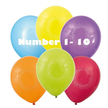 Ballong Födelsedag 6 år 6-pack Latex Mixade