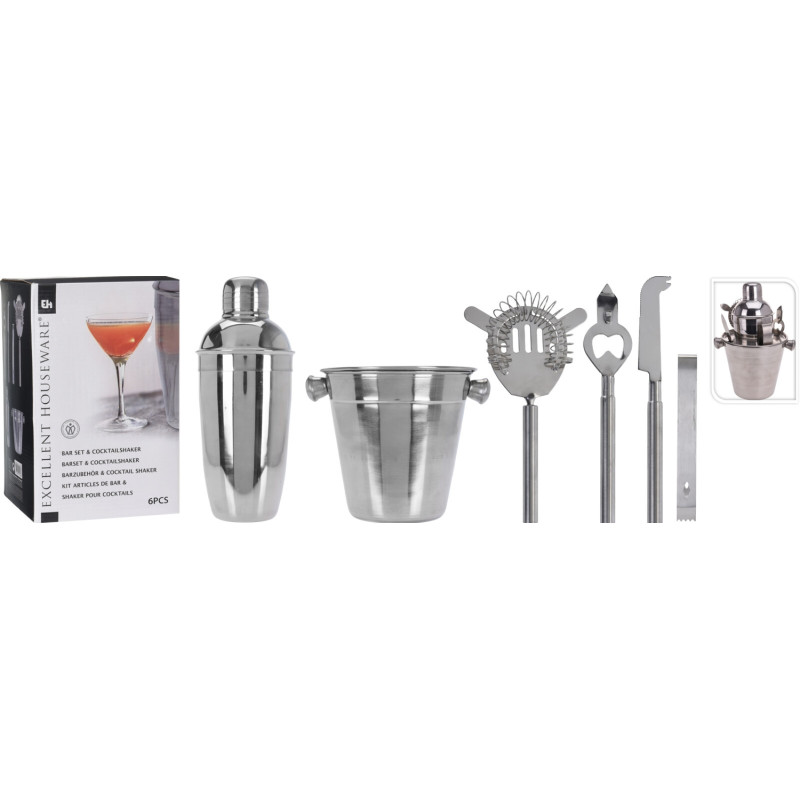 Bartenderset 6 delar Rostfritt