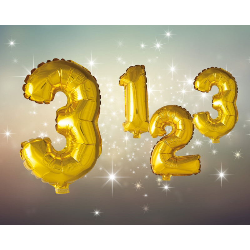 Ballong Siffra 3 Guld 86 cm Ballong Siffra 3 Guld 86 cm