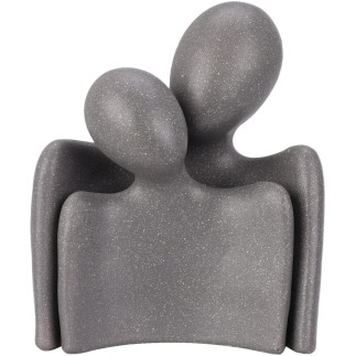 Figur Kram Människor Keramik Grå Svart Beige 17 cm