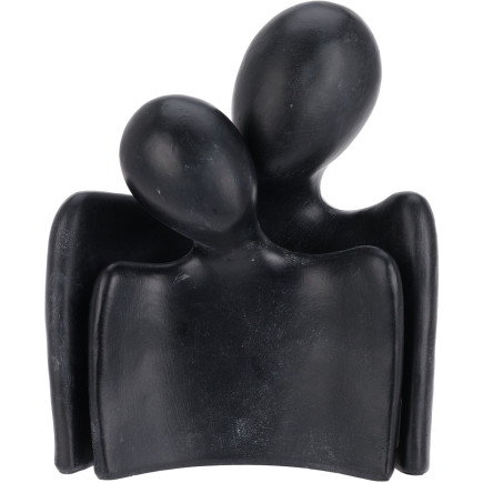 Figur Kram Människor Keramik Grå Svart Beige 17 cm