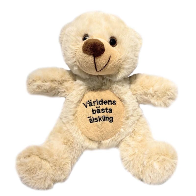 Nalle Världens bästa älskling Beige 20 cm