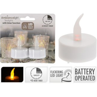 Värmeljus LED med timer 2-pack