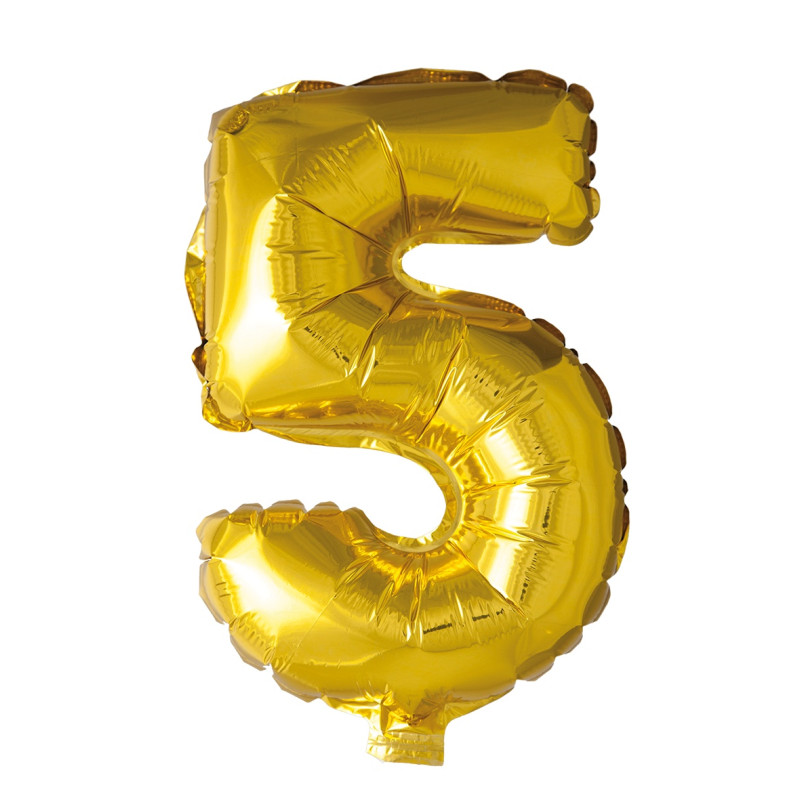 Ballong Siffra 5 Guld 86 cm Ballong Siffra 5 Guld 86 cm