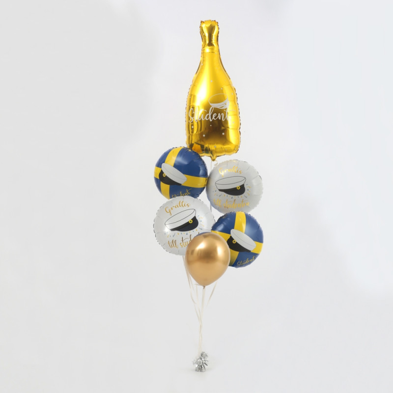 Ballong Blank Guld Spegelballong 6-pack 30 cm Latex