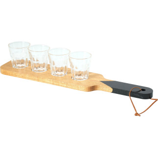 Shotglas på bricka Shotset 4 glas