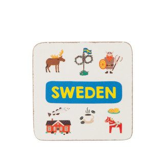 Glasunderlägg Sverige Sweden Älg 6-pack i låda