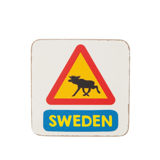 Glasunderlägg Sverige Sweden Älg 6-pack i låda