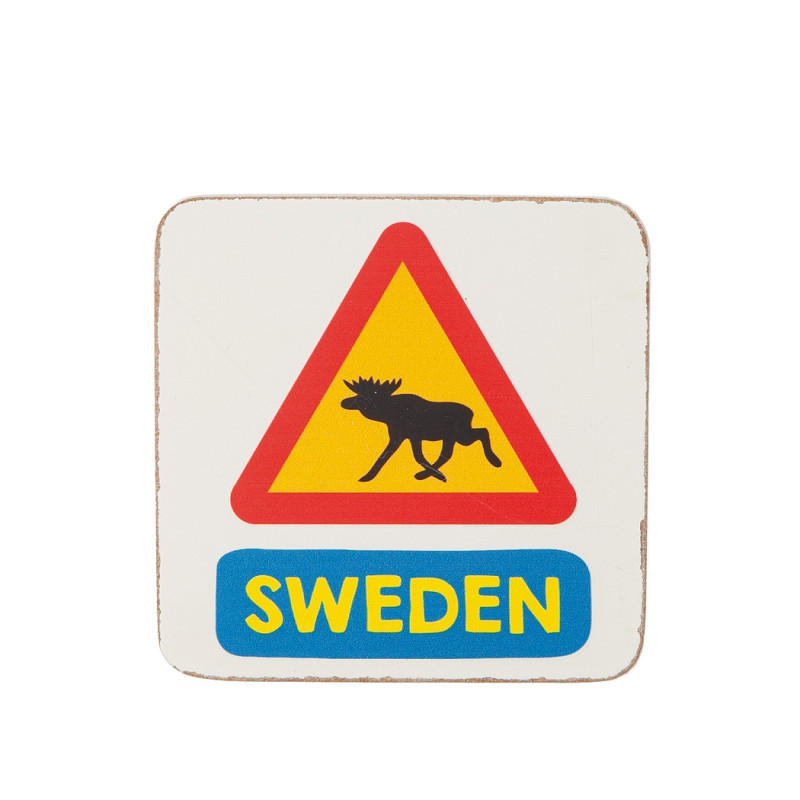 Glasunderlägg Sverige Sweden Älg 6-pack i låda