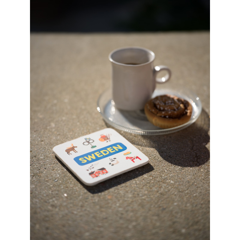 Glasunderlägg Sverige Sweden Älg 6-pack i låda