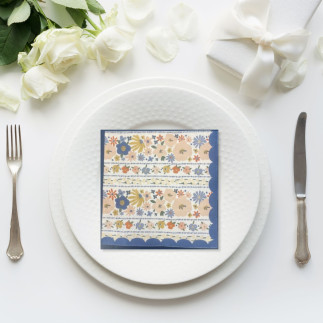 Servetter Blommor Blå 33x33 cm 20-pack