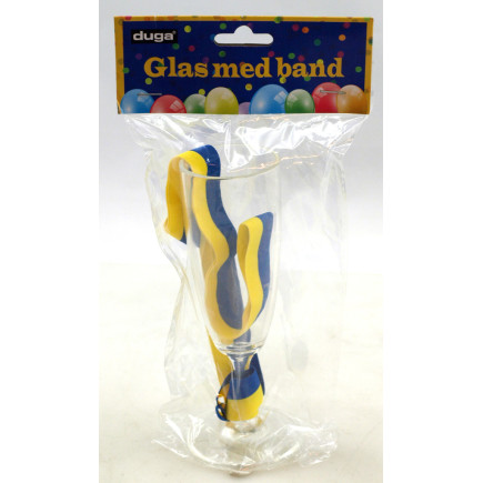 Champagneglas Student med sidenband studentglas