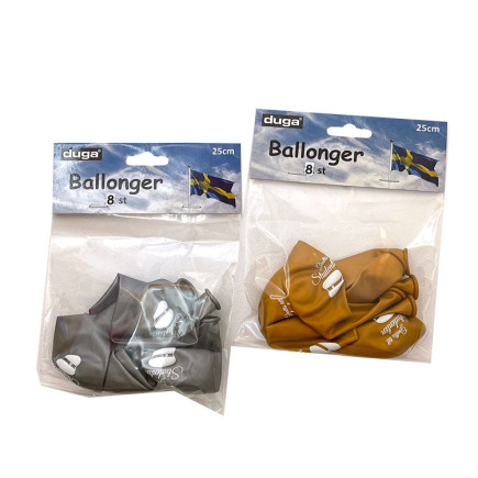 Ballonger Student Guld/Silver 8-pack