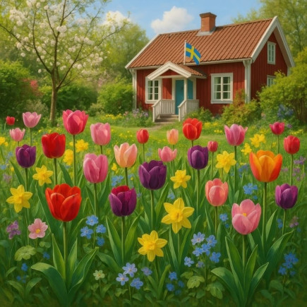 Servetter Tulpanträdgård 33x33 cm 20-pack