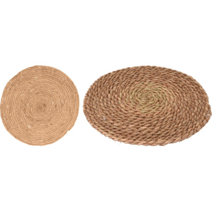 Underlägg Rund flätad beige 38 cm