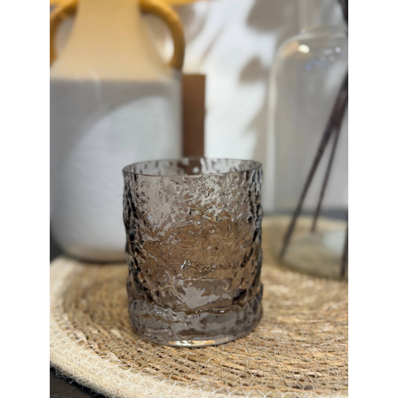 Ljushållare Taupe Glas 10 cm