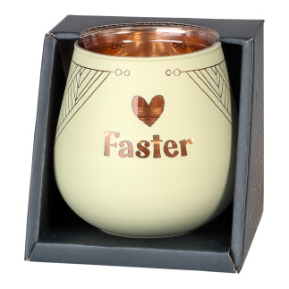Lykta Faster Glas Mirror Candle med text Ljuslykta