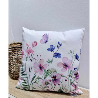 Kudde Blommor Vit 45x45 cm Kudde Blommor Vit 45x45 cm