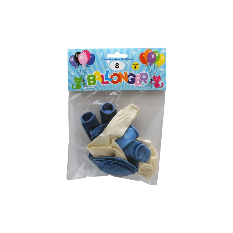 Ballong Metallic Blå 8-pack Latex Ballong Metallic Blå 8-pack Latex