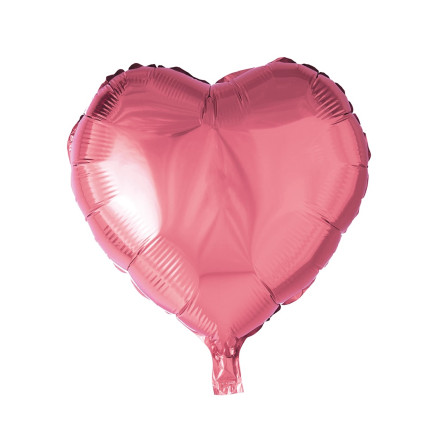 Ballong Hjärta Rosa Folie 46 cm