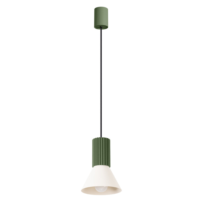 Pendellampa ESTRIA 1 beige/olivgrön