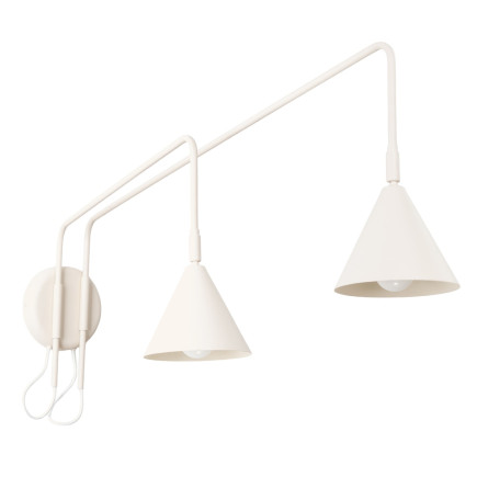 Vägglampa NOX 2 beige med strömbrytare